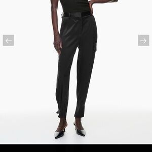Aritzia  Black and silver satin pants